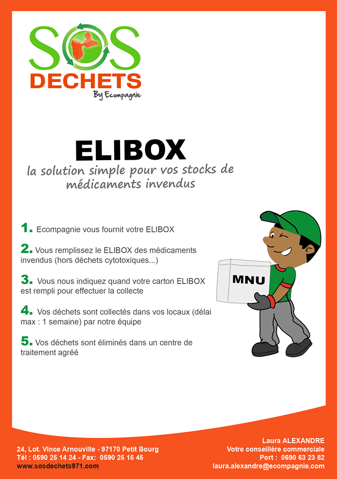 elibox pharmacie Guadeloupe, collecte stocks médicaments invendus